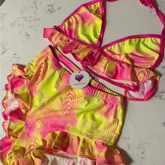 Neon Ruffle Bikini Set - Picture 2 of 5